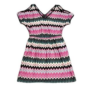 AS YOU WISH V-Neck, V-Back Dress, Multi Colors, Size Large